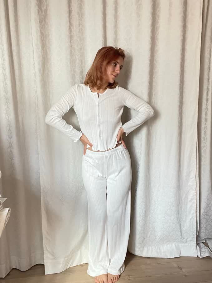 Cardigan — Off White Pointelle