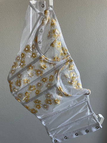 Yellow floral corset