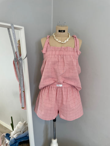 Pink linen pijama