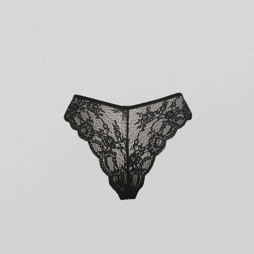 Black lace Brazilian panty - Pastel Artwear