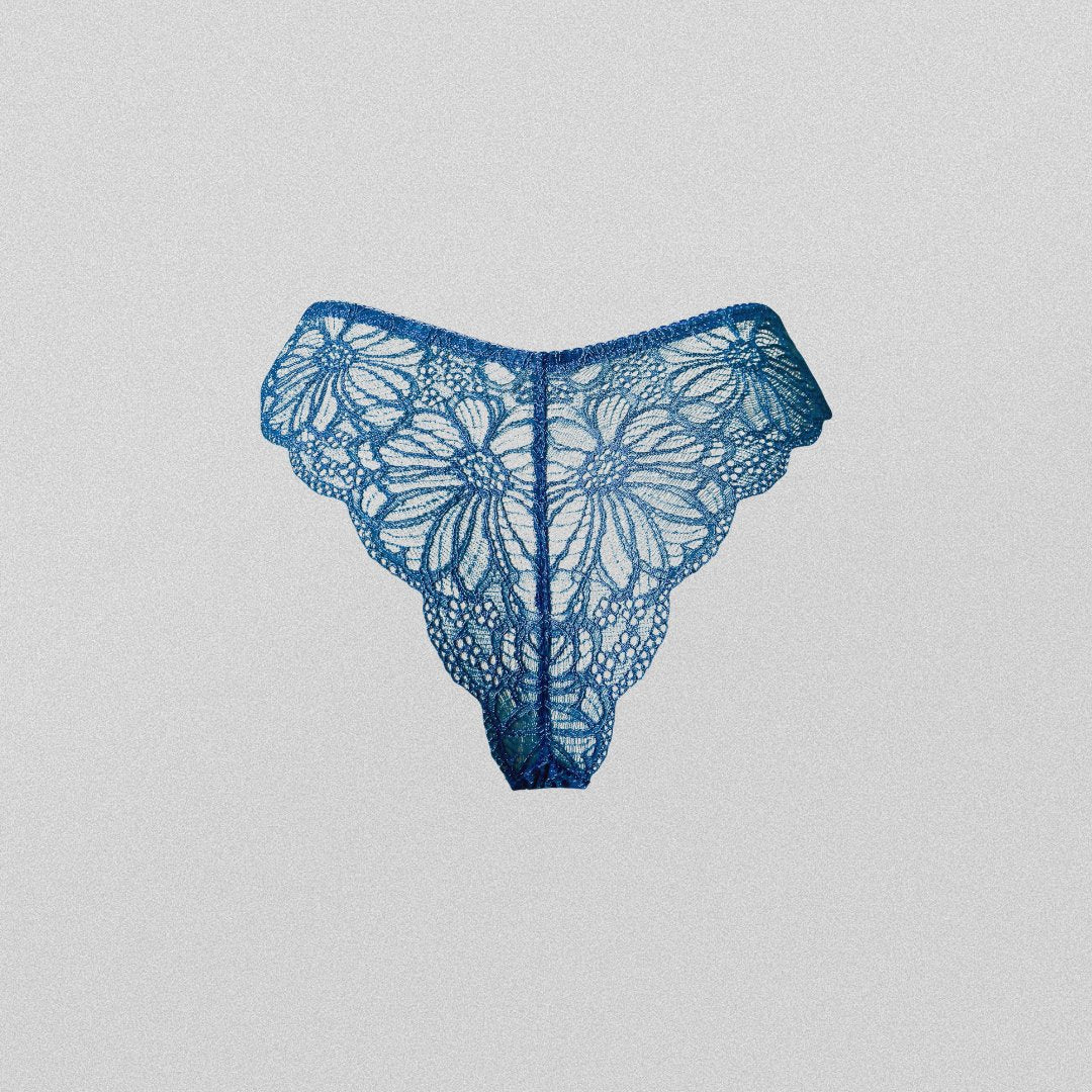 Blue lace brazilian panty - Pastel Artwear