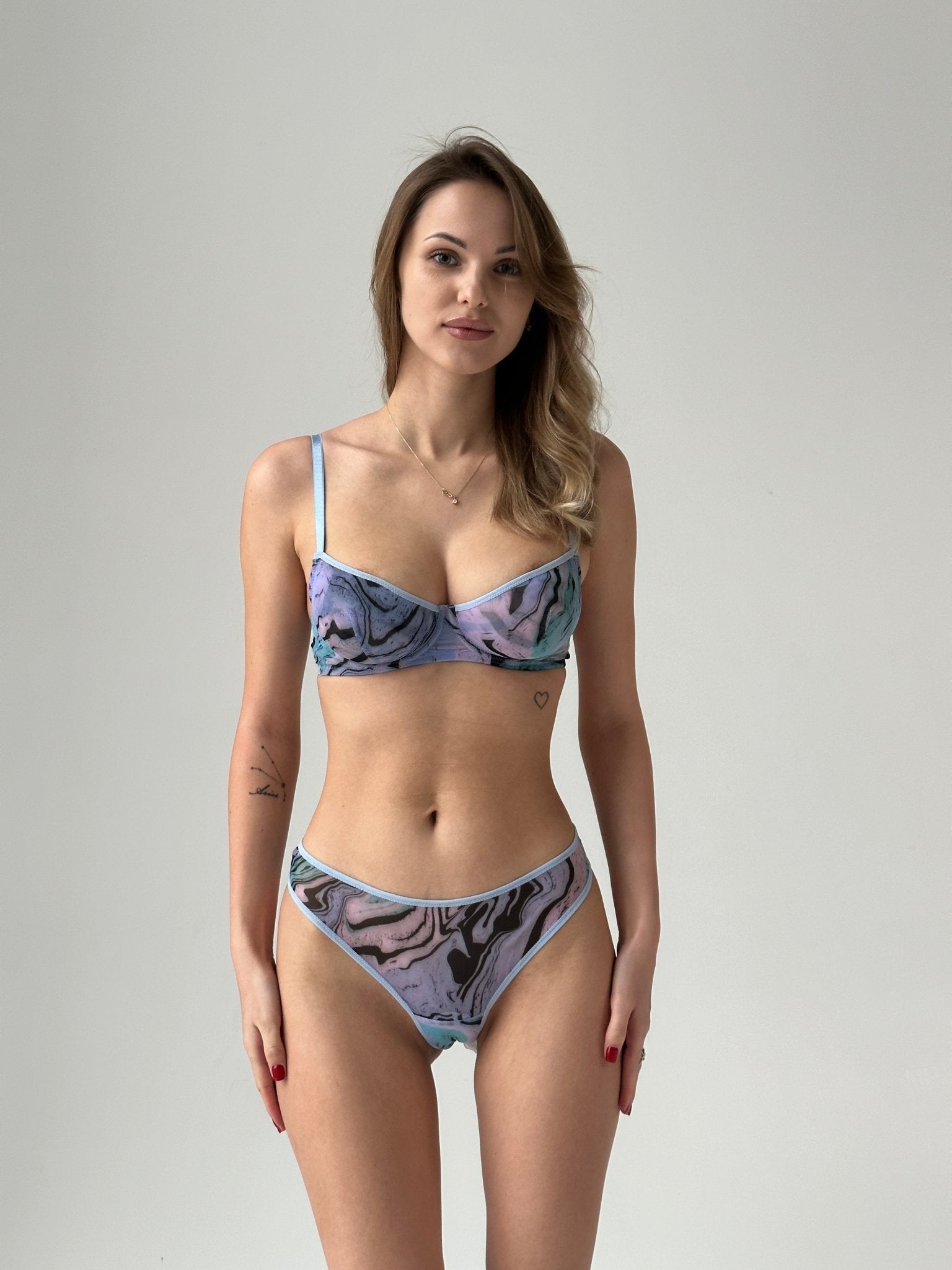 Cosmic print mesh underwear - Pastel Artwear