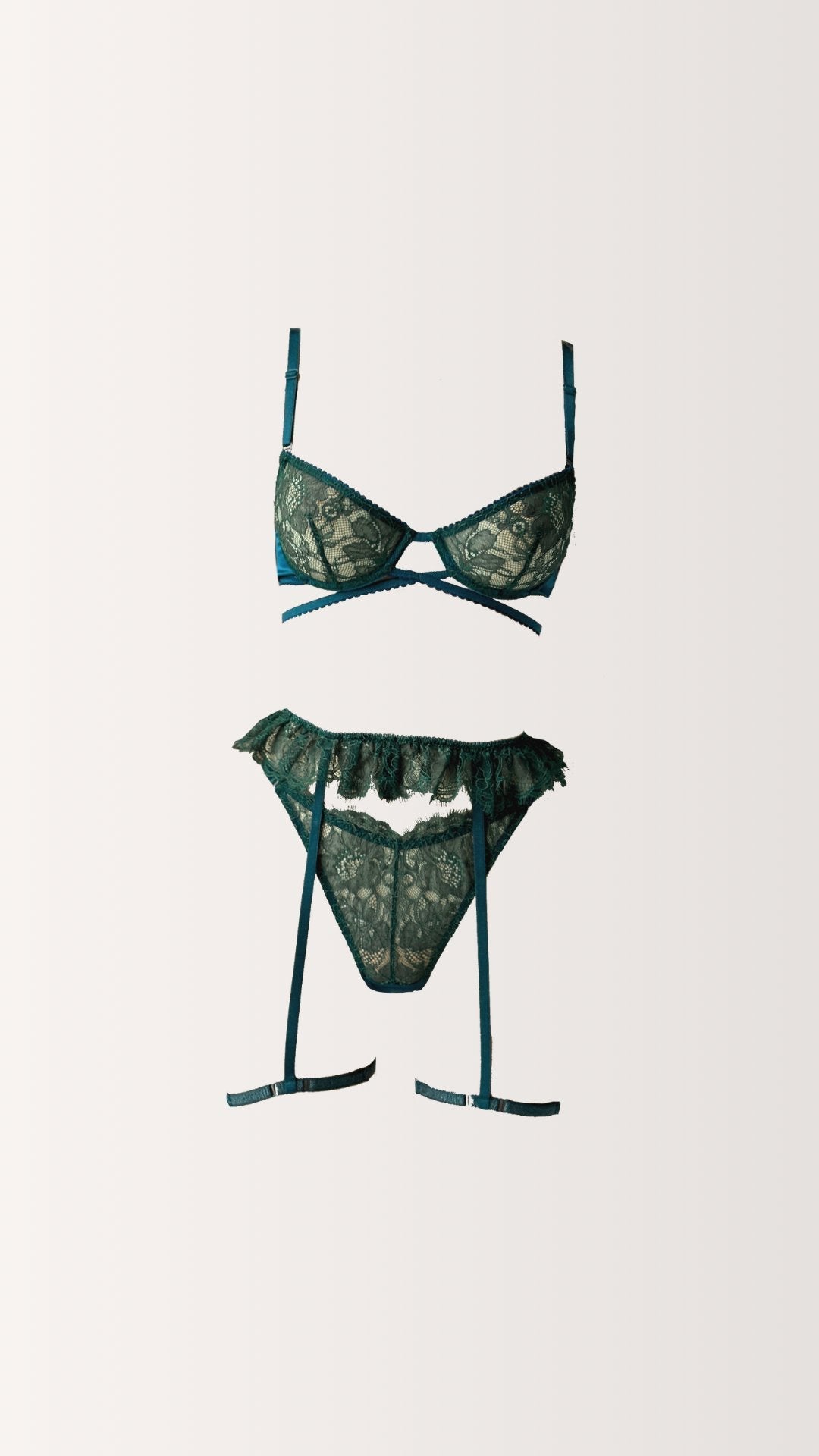 Elegant emerald lingerie set - Pastel Artwear